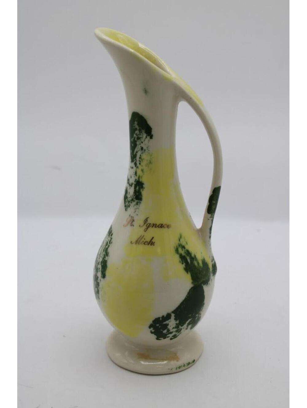 Vintage Hand Crafted Ceramic Decorative Pitcher Vase PCA Made In USA 7.75" Tall